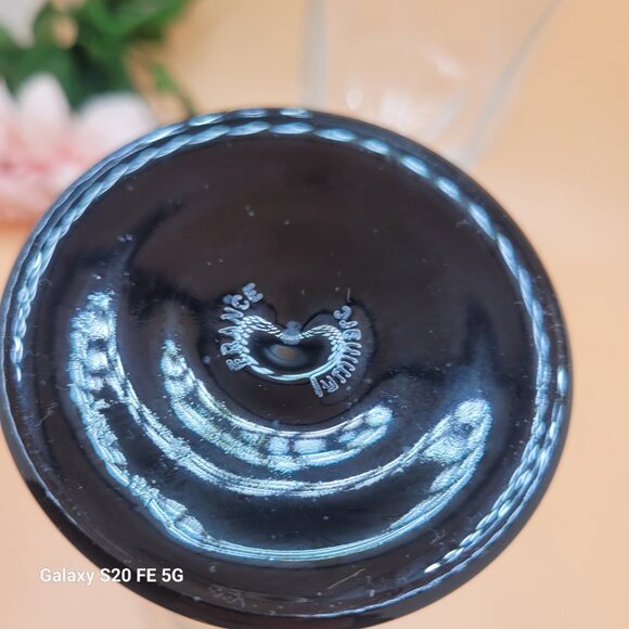 Vintage Luminarc France Octime Black Stemmed Water Goblets Wine Glasses Set of 2 - Picture 6 of 14